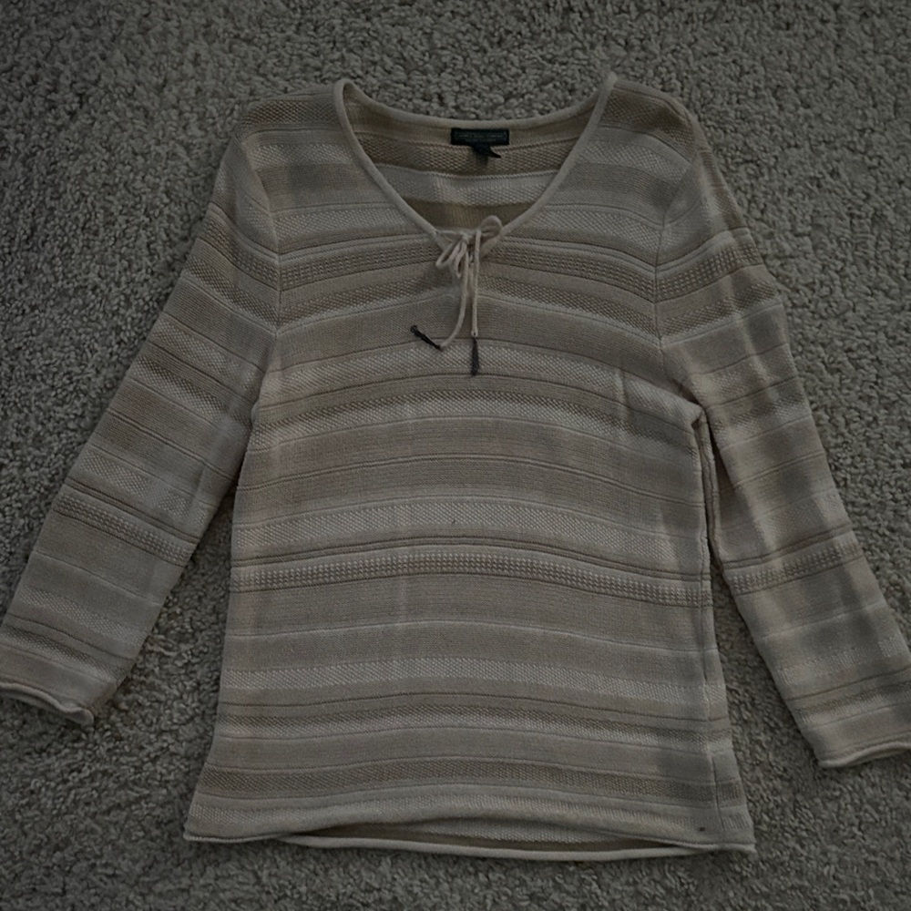 Ralph Lauren Cream Knit 3/4 Sleeve Top